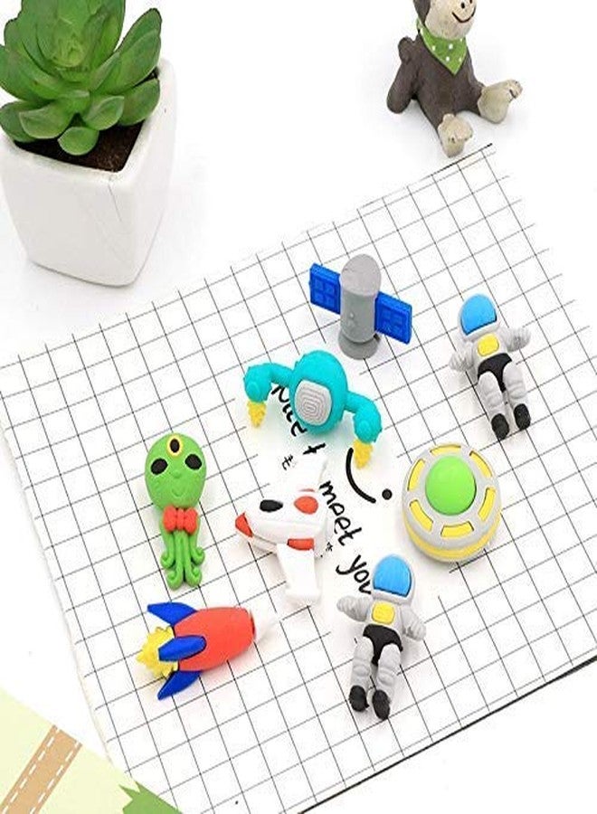 Crackles Cutest Global Astronaut Outer Space Solar Pattern Erasers - Set of 4 for Birthday Gifts for Kids (Total 16 Erasers) for Birthday Return Gifts - Image 3